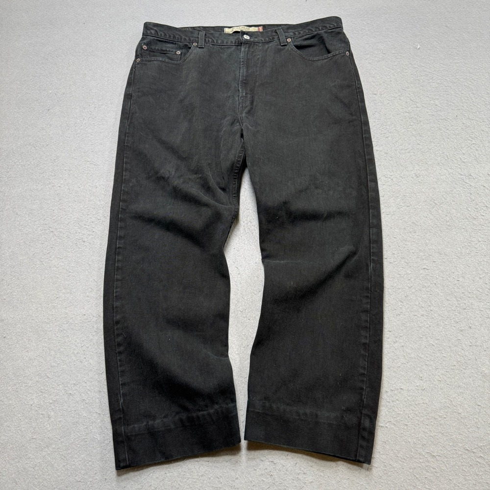Y2K Levi's‎ 505 Jeans Men's 38x30 Black Faded Denim Straight Regular Fit Cotton